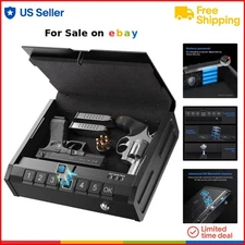 Gun Safe Alloy Steel Biometric Quick Access Electronic Lock Nightstand