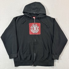 Y2K Element Skateboards Full Zip Hoodie Sweatshirt Sz L Skater Grunge 2000s Read