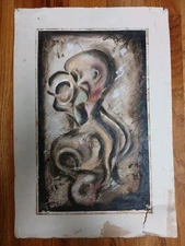 Signed Vintage Original Abstract Oil Painting 19x27, Unknown Artist (OOAK) 1994