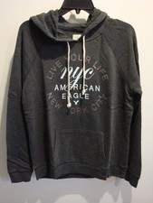 NWT Women American Eagle AE NYC GRAPHIC PULLOVER HOODIE GRAY L
