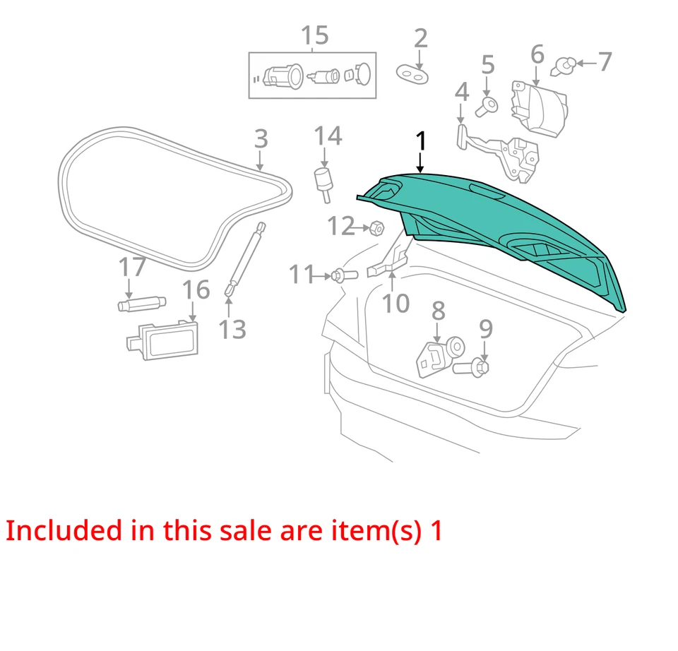 2013 Chrysler 200 Trunk Lid Sedan Used 4DR SED MRN Local Pickup Only - Image 4 of 4