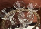 Vintage Champagne Coupe Sherbet Cocktail Glasses Martini Set 4 MCM ART DECO — photo 5
