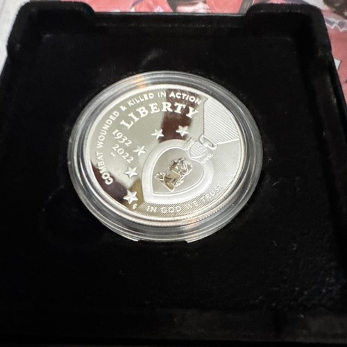 U.S. Mint 2022 National Purple Heart Hall of Honor Proof Silver Dollar w/CoA - Picture 4 of 7
