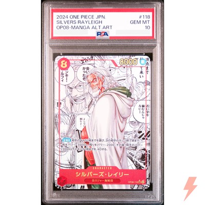PSA 10 Silvers Rayleigh (Manga Alt Art) OP08-118 SEC Two Legends