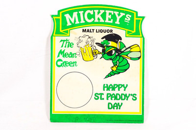 Mickey's Malt Liquor Advertising Sign The Mean Green Hornet Mickeys Big Mouth