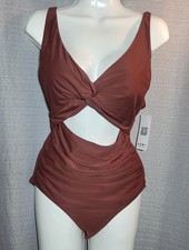 Charmo Brown One Piece Swimsuit, Medium