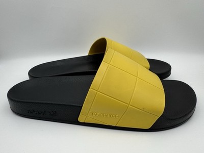 Adidas x RAF SIMONS Checkered Rubber Slide Sandals Yellow/Black Men s Size 12 US