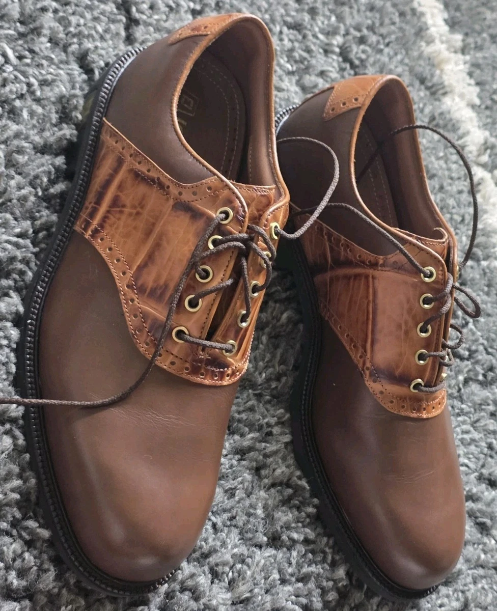 Footjoy Icon Men's Brown 9M Croc Saddle Golf Shoes NWOB | eBay