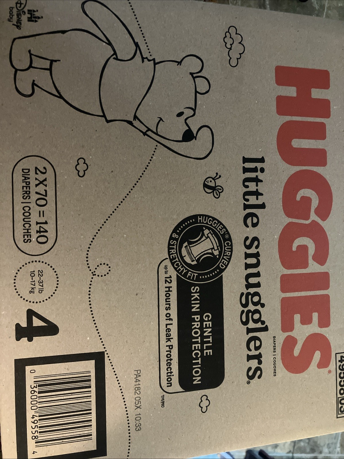 Huggies Little Snugglers Baby Diapers, Size 4 - 140 Count