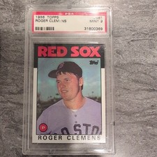 1986 Topps Baseball Roger Clemens Boston Red Sox #661 PSA 9 MINT #139678348