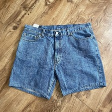 Levis 505 Denim Shorts Men Size 38 Cut Off Jeans Blue Original Classic Cotton