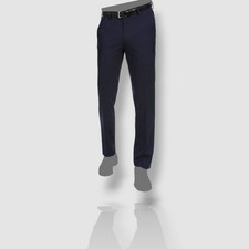 135 Alfani Men's Blue Solid Slim-Fit Stretch Trousers Dress Pants Size 34W 30L