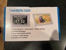 7 In Digital Calendar Day Clock Video Player Photo Viewing