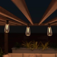 Solar Outdoor String Lights 14.5ft Vintage Hanging Bulbs Pure Garden 50-LG1090