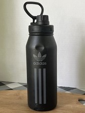 Adidas Originals Steel 1 Liter Metal Water Bottle, Black/Gray