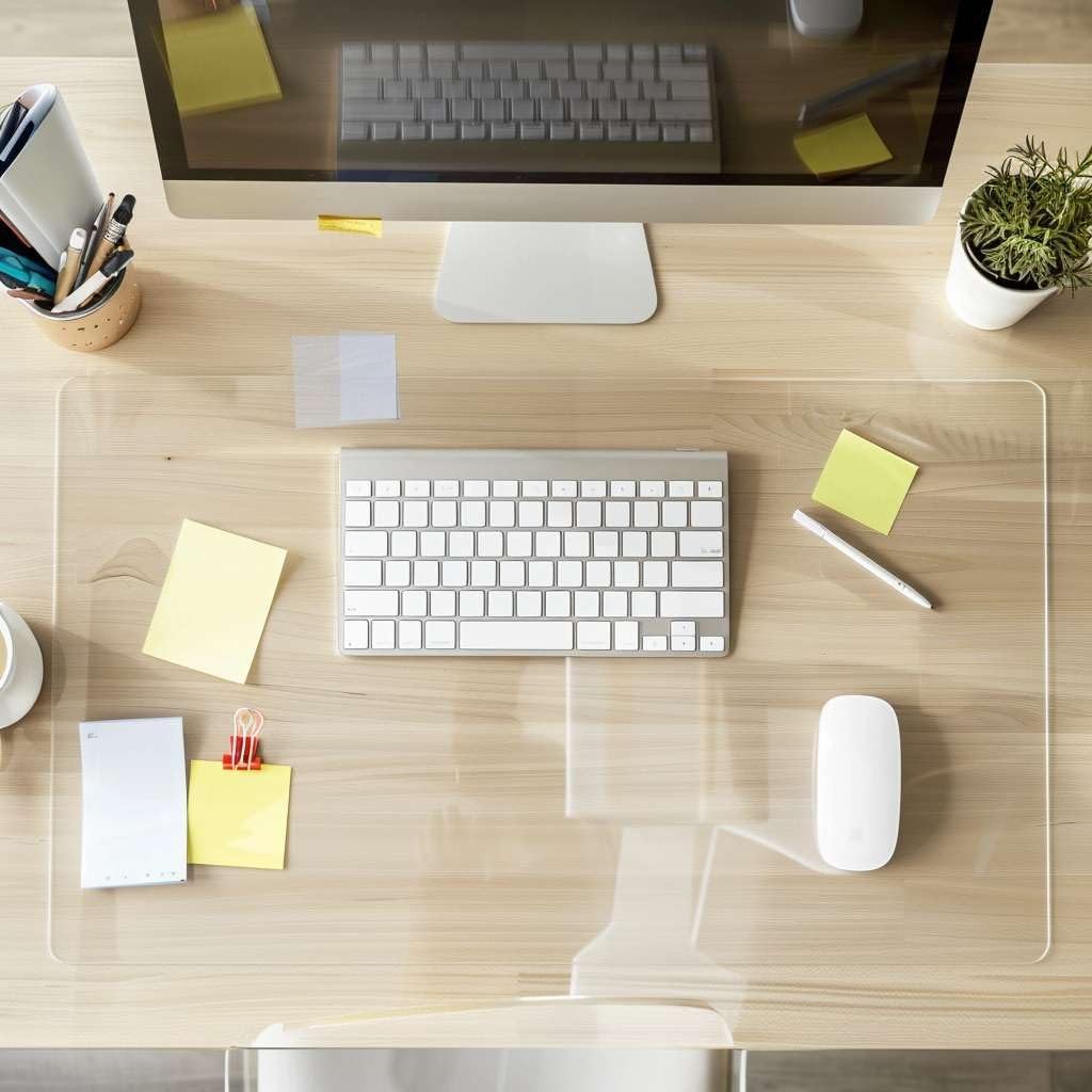 Nicoman Clear Desk Mat, Non-Slip PVC Protector with 60x30 cm, - Image 3