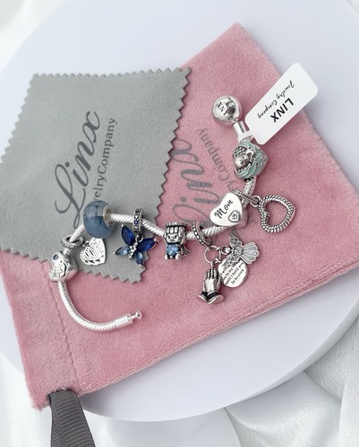 Linx Silver Snake Chain Bracelet with Son In Heaven Themed Charms - Picture 5 of 7