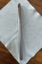 Montblanc Penna Stilografica Argento Slim Metallo Autentica Usata Pronta All'uso