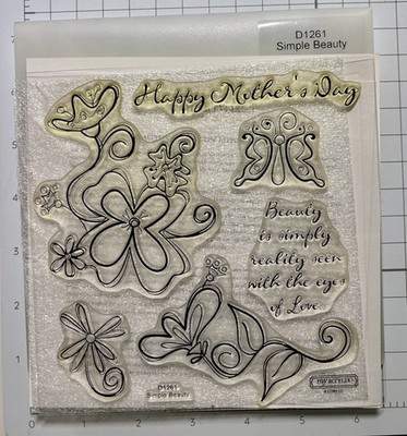 Close To My Heart D1261 SIMPLE BEAUTY Mother s Day Butterfly Flowers Stamp Set