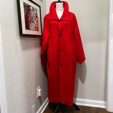 Vintage Comme Des Gar ons Red Wool Coat Size Small Oversized 1990s to Early 2000