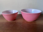 Vintage Pyrex Flamingo Pink Mixing Bowls 402 1 1/2 qt., 401 1 1/2 pt.