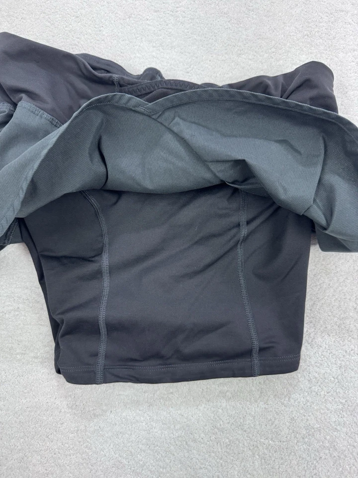 LULULEMON Running Shorts Skort Skirt Black Zipper Pocket Ruffle Size 8 Tennis - Image 4 of 4