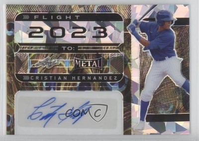 2022 Leaf Metal Flight 2023 To Peacock Crystals 1/2 Cristian Hernandez Auto 4z8