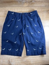 Y2K Novelty Seagull Bird Embroidered Polo Ralph Lauren Shorts Navy Size 32