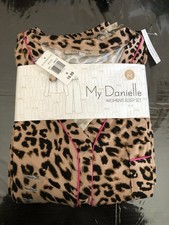 Pajama Sleep Set Size M  My Danielle Leopard Print Long Slv New 