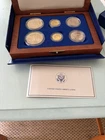 1986 U.S. Statue of Liberty Centennial six-coin set in cherry box, gold + silver