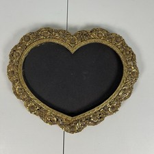 Hollywood Regency Heavy Gold Tone Heart Shape...
