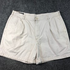 Lands' End Men's Pleated Khaki Shorts Size 38 Regular Beige Casual