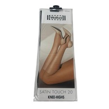 New Wolford Satin Touch 20 Knee High Medium Black Color