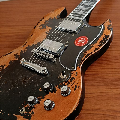 #ad Handmade Black Electric Guitar Custom SG H H Pickups Mahogany Bodyamp;Neck $277.99