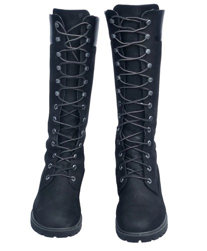 Timberland Premium 14 pollici stivali stringati donna neri UK 5,5 usati una volta prezzo consigliato £ 225 - Foto 8 di 14