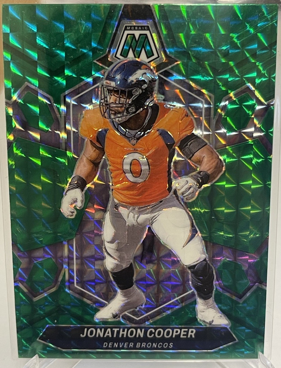 2024 Panini Mosaic Jonathon Cooper #68 Mosaic Green Denver Broncos