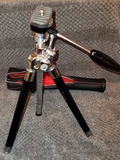 Vintage MANON Telescoping Tripod - Black  Chrome - 11" - 46" With Case
