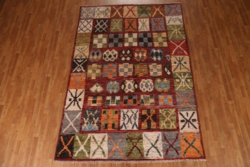 Hand-Knotted Tribal Moroccan Area Rug 7x10 Ft Multicolor Oriental Wool Carpet - Picture 15 of 19