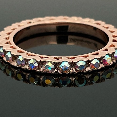 ANILLO CAZA JOYAS TALLA 17 (APROX.53) CHAPADO EN ORO ROSA CON CRISTAL - Imagen 3 de 3