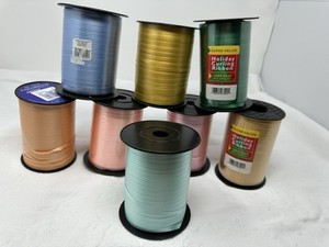 Lot Of 8 rolls 3/16” x 500 yards Curling Ribbon pastels Easter spring pretty