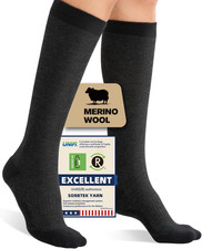 Merino Wool Compression Socks for Women Men, 15-20 Mmhg Knee High Socks for Flyi