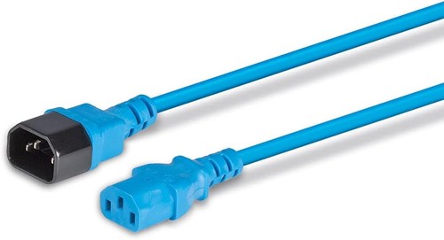 Lindy IEC 0,5 m przedłużacz P1 niebieski 1 m - Zdjęcie 2 z 10