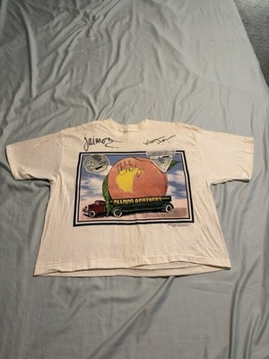 Rare Signed W/Backstage Passes The Allman Brothers Band Tour Concert Shirt 90s