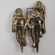 Vintage Brass Cycling Belt Buckle. Tour De France Look Bicycle Bike