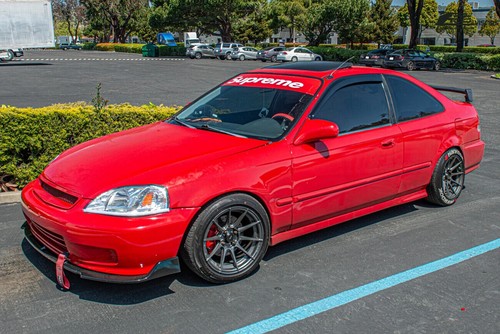 For 96-00 Civic EK Coupe 2Dr Rain Guard Shield Window Visors (CLIP ON) JDM Style - Picture 11 of 12
