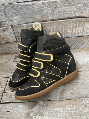 Isabel Marant schwarze Wildleder Beckett Plaform Keilabsatz Sneaker Y2K Gr. 41, Gr. 10-10,5