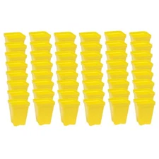 SUNPACK 3.3" x 3.3" Seed Starting Square Insert Pot, Yellow, 4" (Pack of 48)