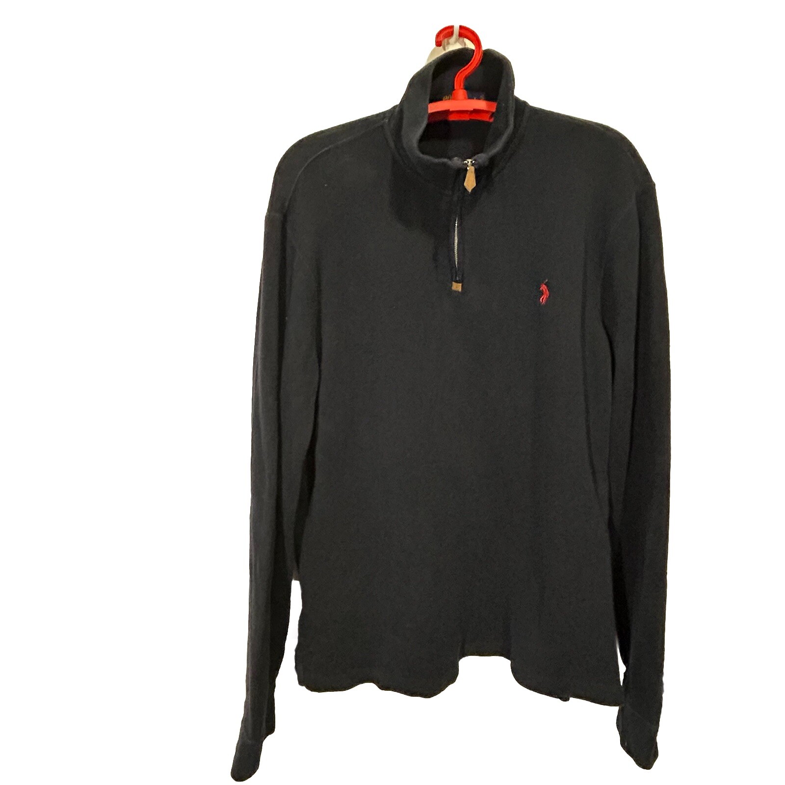 Polo Ralph Lauren Uomo Navy Quarter Zp Felpa Tg L Preppy Classico Rosso Pony