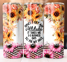 Funny Attitude Tumbler 20oz Skinny Cup Mug Stainless Steel