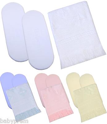 BabyPrem 74 - 76 x 28 cm Spannbettlaken Moseskorb & Schal Decke Babybettwäsche 